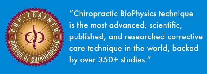 image of emblem with text Chiropractic BioPhysics SpinalWorks Chiropractic Clinic, posture rehabilitative exercises